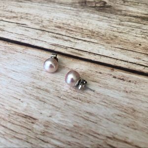 SS925 Pink Freshwater pearl earrings